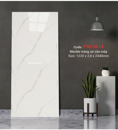 Marble trắng sứ vân mây PVC2014