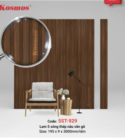 5 sóng thấp SPC nâu vân gỗ 5ST-929